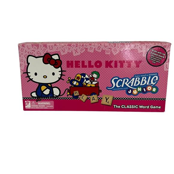 Sanrio 2014 Hello Kitty Scrabble Junior Classic Word Game Board Grow With Me - Picture 1 of 5